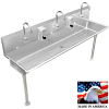 BSM Inc. Stainless Steel Sink, 3 Station w/Electronic Faucet, Straight Legs 60"L X 20"W X 8"D