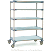 Metromax 4 Five Tier Stem Caster Cart w / Solid Bottom Shelf, 36 « L x 24"L x 79-1 / 2 « H, Bleu