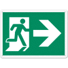 Exit Running Man Right Sign 14"W x 10"H, vinyle adhésif