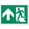 Exit Running Man Up Sign 14"W x 10"H, vinyle adhésif