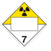 Plaque INCOM® TMD, Matières radioactives, classe 7, Vierge UN, plastique rigide, paquet de 100