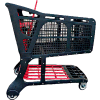 IPT™ Inc Grand chariot d’achat en plastique, noir et rouge, capacité de 350 lb