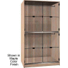 Ironwood 2 Compart. Armoire armoire, porte de la grille noire, couleur chêne naturelle