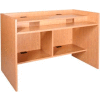 60" x 39" Patron Access Station - 60"W x 30"D x 46-1/8"H Amber Ash