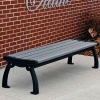 Frog Furnishings Recycled Plastic 4 ft. Heritage Backless Bench, Gray Bench/Black Frame