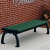 Frog Furnishings Recycled Plastic 4 ft. Heritage Backless Bench, Green Bench/Black Frame