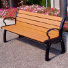 Frog Furnishings Recycled Plastic 5 ft. Heritage Bench, Cedar Bench/Black Frame