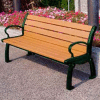 Frog Furnishings Recycled Plastic 5 ft. Heritage Bench, Cedar Bench/Green Frame