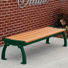 Frog Furnishings Recycled Plastic 5 ft. Heritage Backless Bench, Cedar Bench/Green Frame
