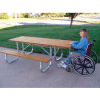 Frog Furnishings Recycled Plastic 8 ft. Galvanized Frame Picnic Table, ADA, Cedar