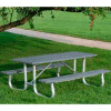 Frog Furnishings Recycled Plastic 8 ft. Galvanized Frame Picnic Table, Gray