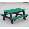 Frog Furnishings Recycled Plastic 4 ft. Kids Picnic Table, Green
