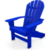 Grenouille mobilier recyclé chaise Adirondack de bord de mer en plastique, bleu