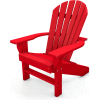 Grenouille mobilier recyclé chaise Adirondack de bord de mer en plastique, rouge