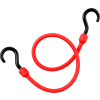 Cordon élastique en polyuréthane robuste de 24 po, crochets en nylon - Rouge - Qté par paquet : 48