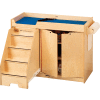 Jonti-Craft® Table à l’évolution avec 3 armoires à rayons et escaliers côté gauche