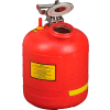 Bidon de vidange Justrite® pour élimination des liquides, polyéthylène, capacité de 5 gallons, rouge