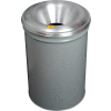 Justrite® Cease® Fire Poubelle ronde avec tête en aluminium, capacité de 55 gallons, gris