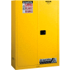 Armoire inflammable Justrite®, porte double à fermeture automatique, capacité de 45 gal, 43 po L x 18 po P x 65 po H