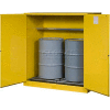 Armoire à barils Justrite®, capacité de 110 gallons, vertical, fermeture automatique, inflammable, matières dangereuses, roulettes incluses