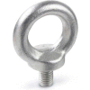 J.W. Winco DIN 580 Lifting Eye Bolts, Stainless Steel, Shoulder, Matte, M10, 1-3/4"H, 3/8"T, 11/16"L