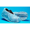 Couvre-polypropylène chaussures anti-dérapantes, bleu avec bande de roulement blanc, LG, 300/cas