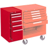 Kennedy® 205XR K2000 Series 13-5/8"W X 20"D X 29"H 5 Drawer Red Hang-On Side Cabinet