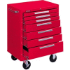 Kennedy® 277XR K1800 Series 27"W X 18"D X 35"H 7 Drawer Red Roller Cabinet