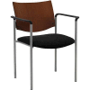 KFI commentaires chaise avec bras -  Siège de chocolat vinyle bois de dos, noir