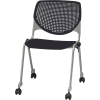 KFI pile fauteuil avec roulettes et dos perforé -  Siège en plastique - Noir - Série KOOL - Qté par paquet : 4