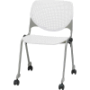 KFI pile fauteuil avec roulettes et dos perforé -  Siège en plastique - Blanc - Série KOOL