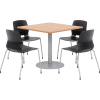 KFI 42 » Table carrée et 4 ensemble de chaise, Table d’érable avec chaises noires