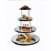 Geneva Lakeside 12" Round Stacking Glass Mirror Tray, 2271