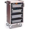 Lakeside® 890 4 Shelf Md Ledge Bussing Cart - 27-3/4X17-5/8 Walnut