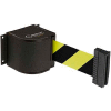 Barrière rétractable de ceinture de montage de mur de Lavi Industries, cas noir de ride W/18' ceinture noire/jaune