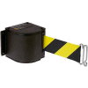 Barrière de ceinture rétractable de Lavi Industries Warehouse, boîtier noir W/18' Ceinture noire/jaune
