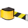 Barrière de ceinture rétractable de Lavi Industries Warehouse, boîtier jaune W/18' Ceinture noire/jaune