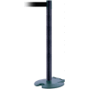 Rollabarrier® Retractable Belt Barrier, 38" Black Wrinkle Post, 7-1/2' Black Belt