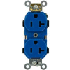 Leviton 5352-BU 20 a, 125 v, prise de courant double, bleu - Qté par paquet : 10