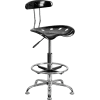 Flash Furniture Desk Stool with Back - Plastic - Black