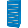 Armoire Lista® de largeur standard, 9 tiroirs, 28-1/4"L x 28-1/2"P x 59-1/2"H, Bleu vif