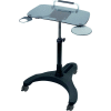 Aidata LPD010G Sit/Stand Mobile Laptop Workstation avec Top en verre trempé