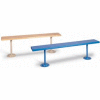 Lyon Locker Bench Plastic Laminate Top w/Steel Gray Pedestals DD5815 - 72"W x 12"D x 18"H