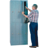 Lyon 8 Door Personal Effects Apparel Locker W/Combo Locks, 32-9/16"Wx21"Dx84"H, Gray, Assembled