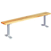 Lyon Locker Bench Hardwood Top w/Aluminum Pedestals NF5786 - 72"W x 9-1/2"D x 18"H