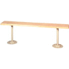 Lyon Locker Bench Hardwood Top w/Standard Putty Pedestals PP5811 - 96"W x 9-1/2"D x 18"H