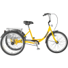 Husky Bicycles Industrial Tricycle, roues de 26 po, capacité de 600 lb, jaune w/ panier, pneus solides