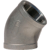 1 In. 304 Stainless Steel 45 Degree Elbow - FNPT - Class 150 - 300 PSI - Import