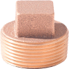 1 In. Lead Free Brass Plug - MNPT - 125 PSI - Import