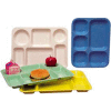 Molded Fiberglass 6 Compartment School Tray 345008 -15-1/2"L x 11-5/8"W, Pkg Qty 12, Blue - Pkg Qty 12